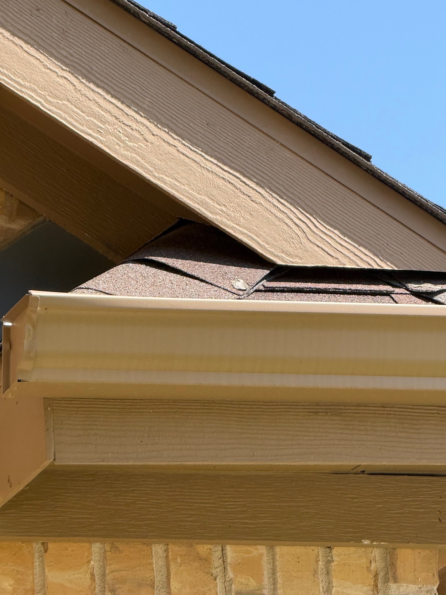 Construction gap at a residential exterior transition