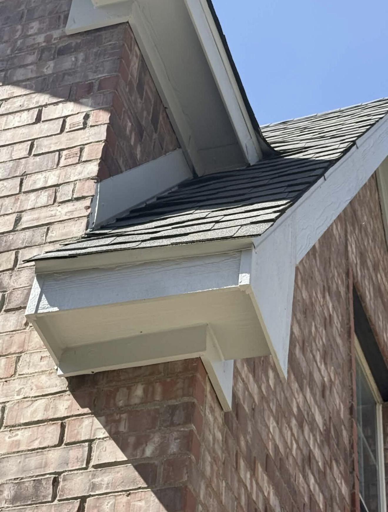 Properly repaired roof return on a residential home