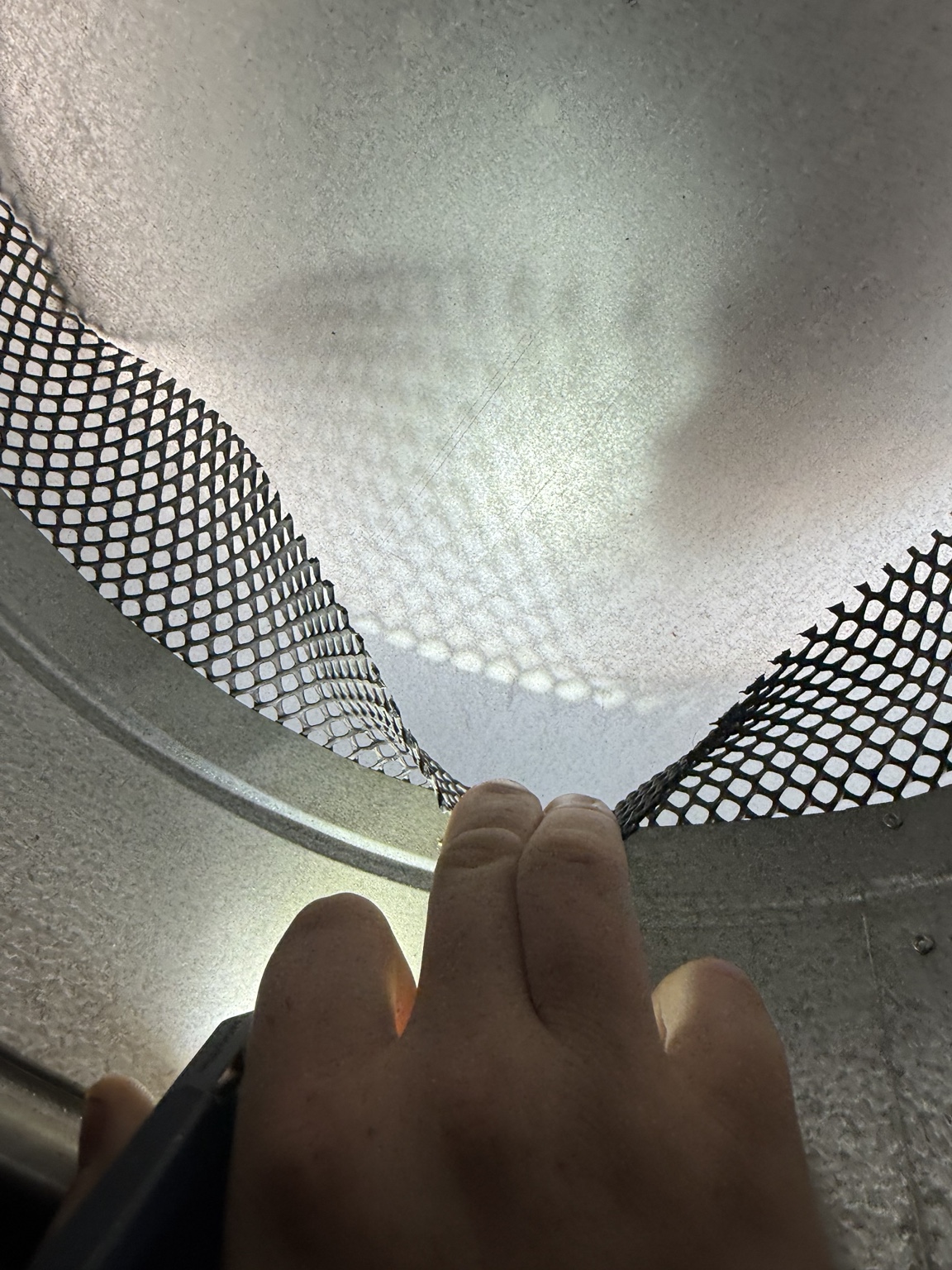 Metal mesh at an attic opening